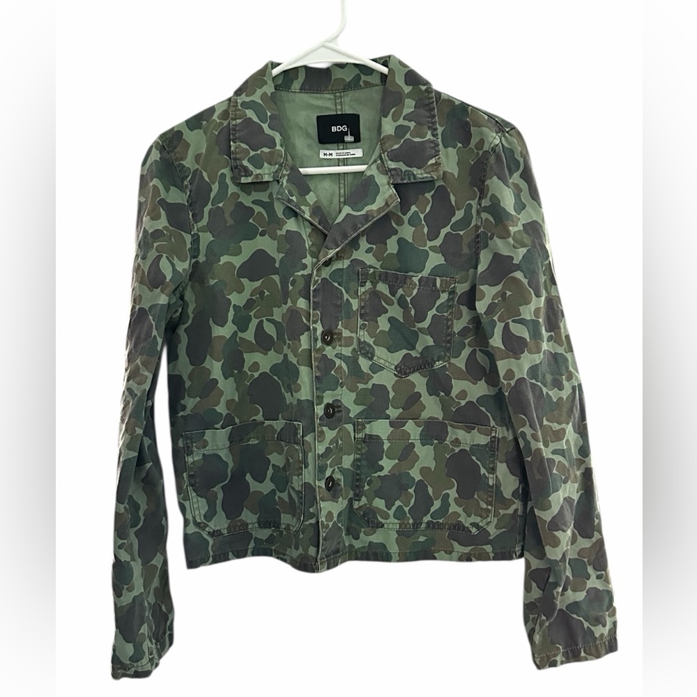 BDG Urban Outfitters Womens Camouflage Button Up Army Jacket Size Medium